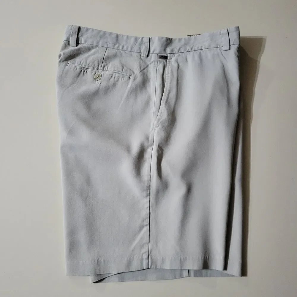Tommy Bahama Men's Silk Cotton Light Tan Dress Shorts